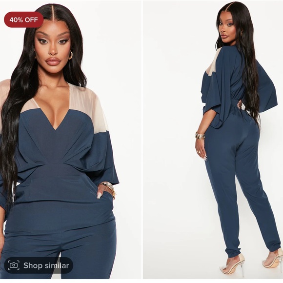 Brand new blue Fashion Nova Pant Suit - Picture 3 of 3